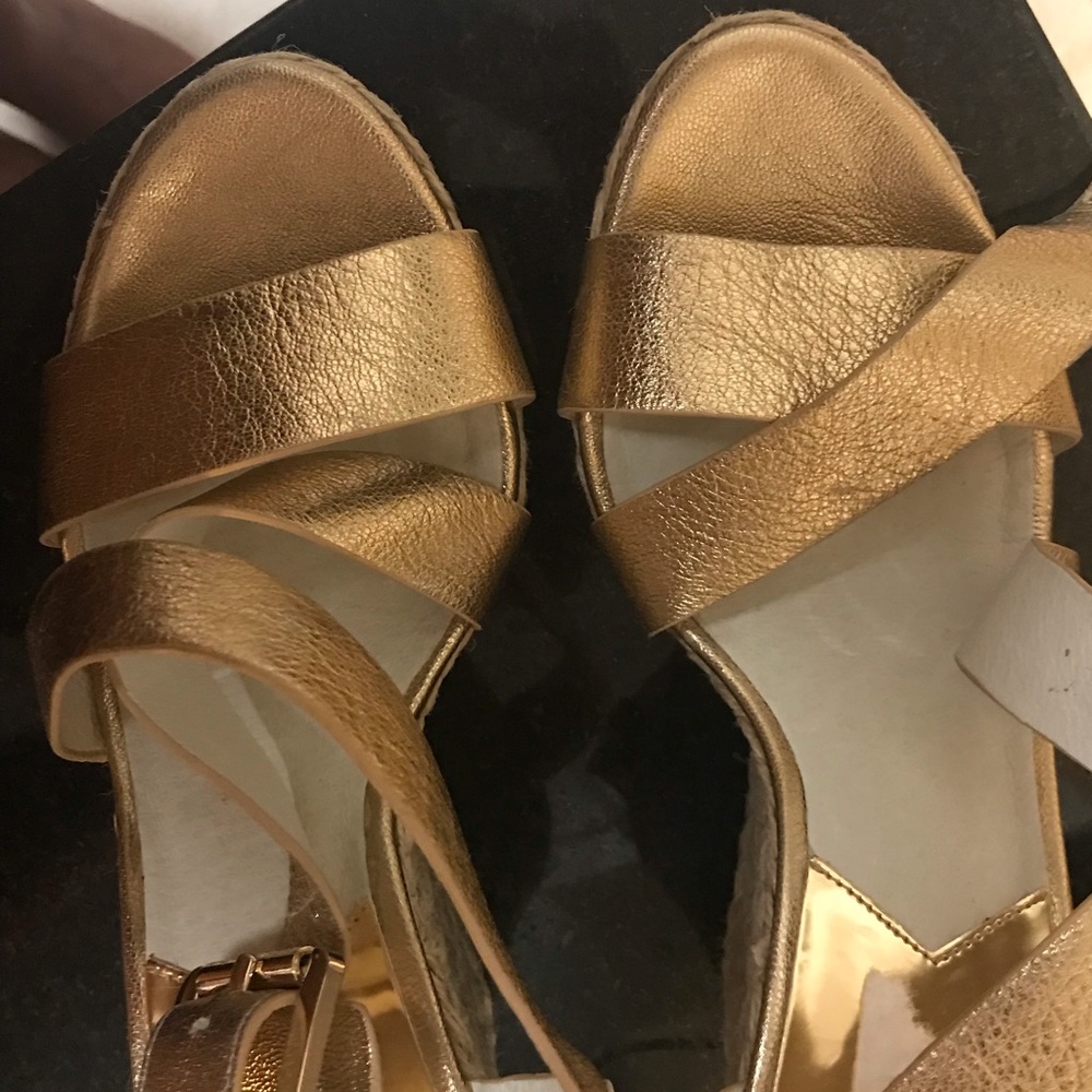 Gold espadrille sandals size 9 1/2